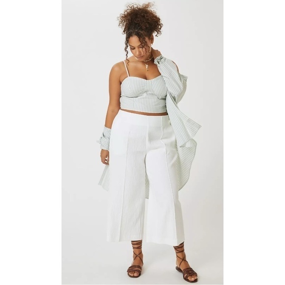 Nwt Anthropologie Pilcro Bustier Coastal Striped Top Size Large - Picture 4 of 8